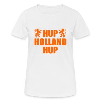 Hup holland hup - Frauen T-Shirt atmungsaktiv - Weiß - Vorne - AI Model Female 172 dark (172cm)