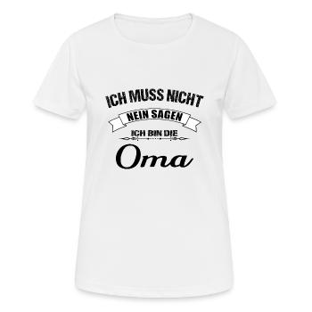 Oma - Frauen T-Shirt atmungsaktiv - Weiß - Vorne - AI Model Female 172 dark (172cm)