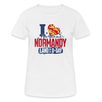 Ich liebe die Normandie des D-Day - Frauen T-Shirt atmungsaktiv - Weiß - Vorne - AI Model Female 172 dark (172cm)