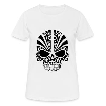 mad skull - Women's Breathable T-Shirt - white - Front - AI Model Female 172 dark (172cm)