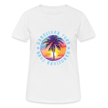 Visite de Barcelone colorée - T-shirt respirant Femme - blanc - Devant - AI Model Female 172 dark (172cm)