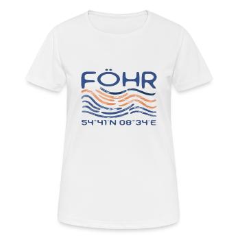 Föhr GPS Koordinaten Nordsee Insel - Frauen T-Shirt atmungsaktiv - Weiß - Vorne - AI Model Female 172 dark (172cm)