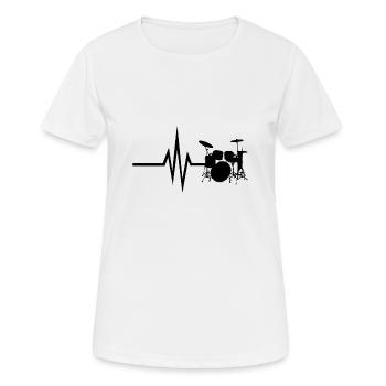 Mon cœur bat pour les percussions - Instrument - T-shirt respirant Femme - blanc - Devant - AI Model Female 172 dark (172cm)