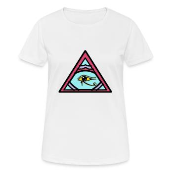 Illuminati Auge des Horus Geschenk Idee - Frauen T-Shirt atmungsaktiv - Weiß - Vorne - AI Model Female 172 dark (172cm)