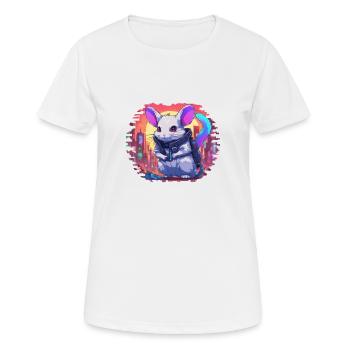 Zephyr // Cyber Chinchilla - T-shirt respirant Femme - blanc - Devant - AI Model Female 172 dark (172cm)