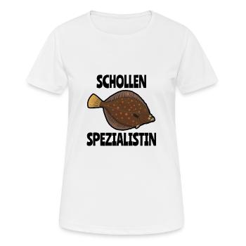 Schollen Spezialistin Anglerin Mädchen Geschenk - Frauen T-Shirt atmungsaktiv - Weiß - Vorne - AI Model Female 172 dark (172cm)