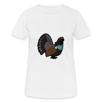Auerhahn Motiv Waldtiere - Frauen T-Shirt atmungsaktiv - Weiß - Vorne - AI Model Female 172 dark (172cm)