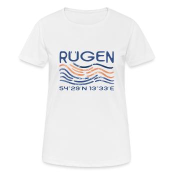 Rügen Baltic Sea Chalk Cliffs Island GPS coordinates - Women's Breathable T-Shirt - white - Front - AI Model Female 172 dark (172cm)