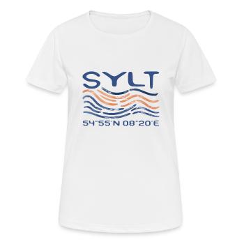 Sylt Westerland North Sea Island Coordonnées GPS - T-shirt respirant Femme - blanc - Devant - AI Model Female 172 dark (172cm)