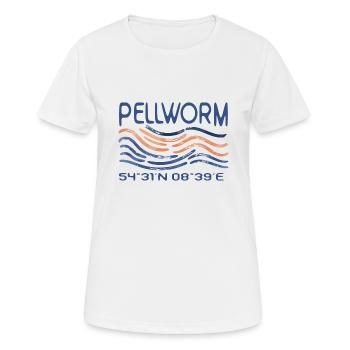Pellworm Nordsee Insel GPS Koordinaten - Frauen T-Shirt atmungsaktiv - Weiß - Vorne - AI Model Female 172 dark (172cm)