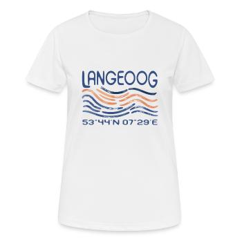 Langeoog GPS coordinates North Sea Island Wadden Sea - Women's Breathable T-Shirt - white - Front - AI Model Female 172 dark (172cm)