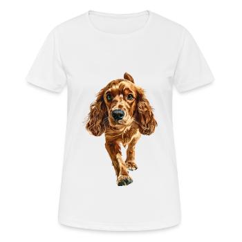 Cocker Spaniel - Frauen T-Shirt atmungsaktiv - Weiß - Vorne - AI Model Female 172 dark (172cm)