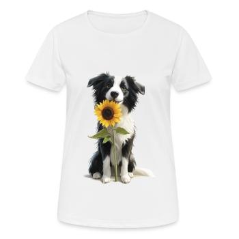 Border Collie - Frauen T-Shirt atmungsaktiv - Weiß - Vorne - AI Model Female 172 dark (172cm)