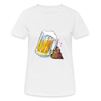 Stachelschwein + Bier = Porcu Pint - Frauen T-Shirt atmungsaktiv - Weiß - Vorne - AI Model Female 172 dark (172cm)