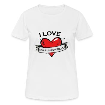 Braunschweig - Ich liebe Stadtnamen in Tattoo Stil - Frauen T-Shirt atmungsaktiv - Weiß - Vorne - AI Model Female 172 dark (172cm)