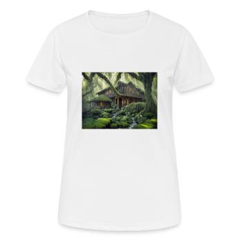 magical house in the woods - Women's Breathable T-Shirt - white - Front - AI Model Female 172 dark (172cm)