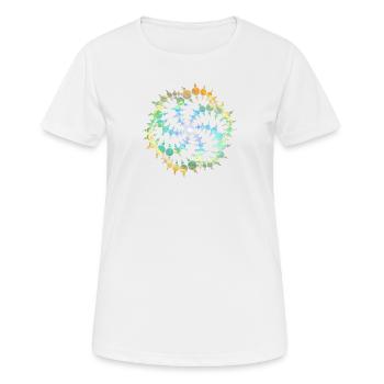 Kornkreis / Crop Circle Spiral - Galaxy Universum - Frauen T-Shirt atmungsaktiv - Weiß - Vorne - AI Model Female 172 dark (172cm)
