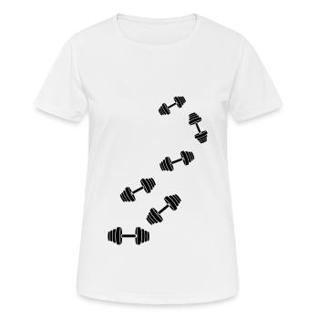 Hantel gewichte icon - Frauen T-Shirt atmungsaktiv - Weiß - Vorne - AI Model Female 172 dark (172cm)