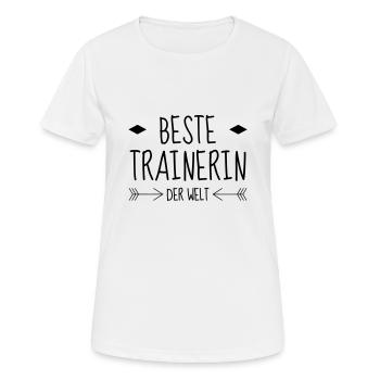 Coach / Coaching / Trainer / Sport - Frauen T-Shirt atmungsaktiv - Weiß - Vorne - AI Model Female 172 dark (172cm)