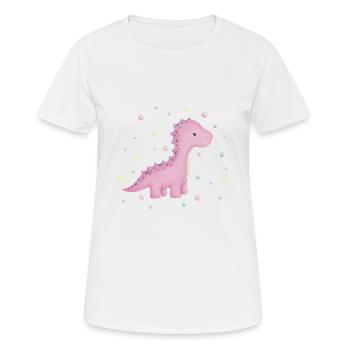 Dino Mädchen mit Punkten - Frauen T-Shirt atmungsaktiv - Weiß - Vorne - AI Model Female 172 dark (172cm)