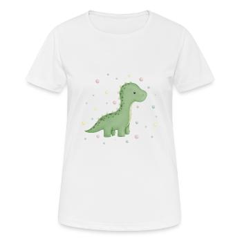 niedlicher Dino mit Punkten - Frauen T-Shirt atmungsaktiv - Weiß - Vorne - AI Model Female 172 dark (172cm)