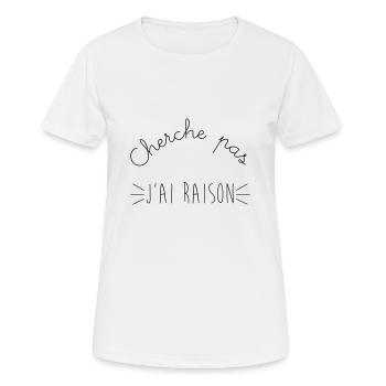 Ich suche nicht bin ich richtig - Frauen T-Shirt atmungsaktiv - Weiß - Vorne - AI Model Female 172 dark (172cm)