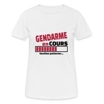 gendarme en cours - T-shirt respirant Femme - blanc - Devant - AI Model Female 172 dark (172cm)