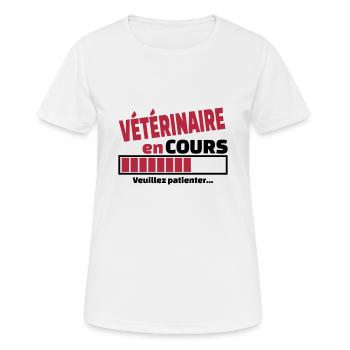 vétérinaire en cours - T-shirt respirant Femme - blanc - Devant - AI Model Female 172 dark (172cm)