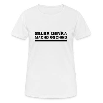 Schwäbisch - Spruch - Dialekt - Frauen T-Shirt atmungsaktiv - Weiß - Vorne - AI Model Female 172 dark (172cm)