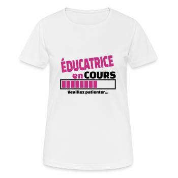 éducatrice en cours - T-shirt respirant Femme - blanc - Devant - AI Model Female 172 dark (172cm)
