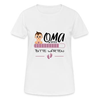 Damen Oma Loading 2022 Schwangerschaft Verkünden - Frauen T-Shirt atmungsaktiv - Weiß - Vorne - AI Model Female 172 dark (172cm)