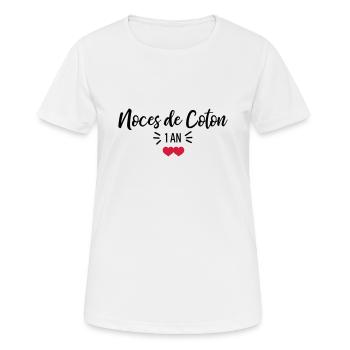 noces de Coton - T-shirt respirant Femme - blanc - Devant - AI Model Female 172 dark (172cm)