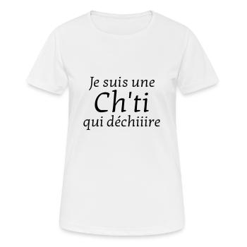 Ch'ti / Nord / Chti / Ch'ti mi / Nordiste - Frauen T-Shirt atmungsaktiv - Weiß - Vorne - AI Model Female 172 dark (172cm)