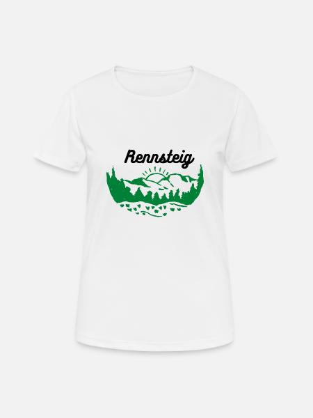 Thüringen Rennsteig Wandern Thüringer Wald grün - Frauen T-Shirt atmungsaktiv - Weiß