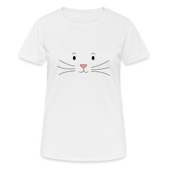 Visage de chat de dessin animé - chat - dessin animé - T-shirt respirant Femme - blanc - Devant - AI Model Female 172 dark (172cm)