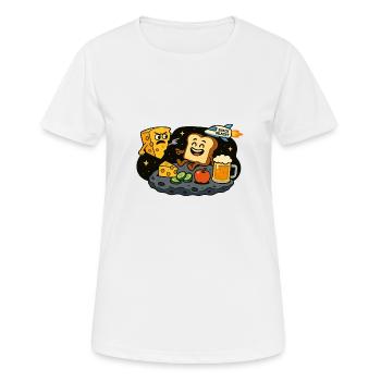 Brotzeit im Weltall - Frauen T-Shirt atmungsaktiv - Weiß - Vorne - AI Model Female 172 dark (172cm)