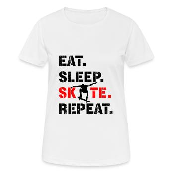 skate - skateboard - skater - eat sleep repeat - Women's Breathable T-Shirt - white - Front - AI Model Female 172 dark (172cm)