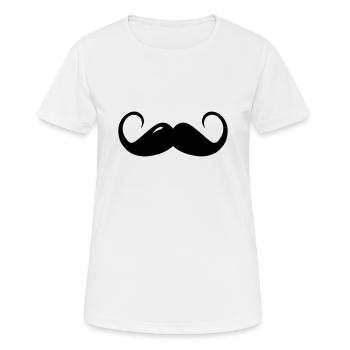 Schnurrbart mit Locken - Frauen T-Shirt atmungsaktiv - Weiß - Vorne - AI Model Female 172 dark (172cm)