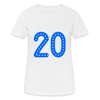 20 ANS. 20e ANNIVERSAIRE. ANNIVERSAIRE 20 ANS. 20 - T-shirt respirant Femme - blanc - Devant - AI Model Female 172 dark (172cm)