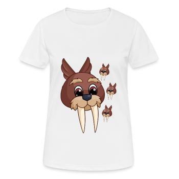 Morsekopf Tierliebhaber Walross - Frauen T-Shirt atmungsaktiv - Weiß - Vorne - AI Model Female 172 dark (172cm)