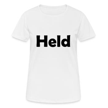Held - Frauen T-Shirt atmungsaktiv - Weiß - Vorne - AI Model Female 172 dark (172cm)