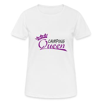 Camping - Frauen T-Shirt atmungsaktiv - Weiß - Vorne - AI Model Female 172 dark (172cm)
