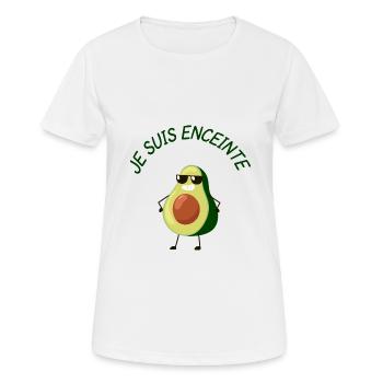 Je suis enceinte - T-shirt respirant Femme - blanc - Devant - AI Model Female 172 dark (172cm)