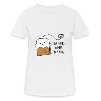 Tee - Frauen T-Shirt atmungsaktiv - Weiß - Vorne - AI Model Female 172 dark (172cm)