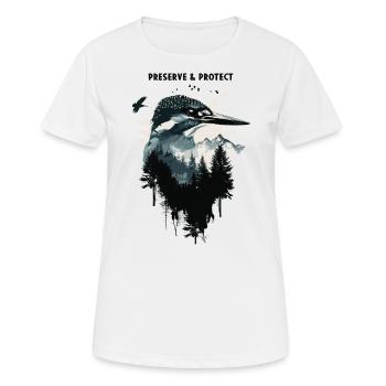 Préserver et protéger le martin-pêcheur - T-shirt respirant Femme - blanc - Devant - AI Model Female 172 dark (172cm)