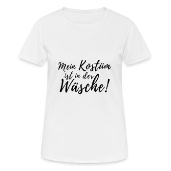 Mein Kostüm ist in der Wäsche - Frauen T-Shirt atmungsaktiv - Weiß - Vorne - AI Model Female 172 dark (172cm)