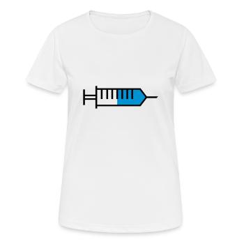 Contour de la seringue - T-shirt respirant Femme - blanc - Devant - AI Model Female 172 dark (172cm)