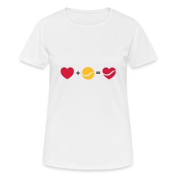 Heart + Tennis = Tennis Heart - Frauen T-Shirt atmungsaktiv - Weiß - Vorne - AI Model Female 172 dark (172cm)