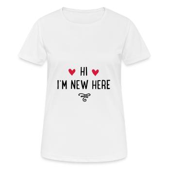 NEWHEREBABY - Women's Breathable T-Shirt - white - Front - AI Model Female 172 dark (172cm)