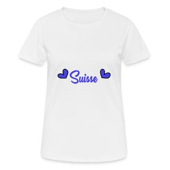 SCHWEIZ. LAND. GENF. HUMOR. LAND - Frauen T-Shirt atmungsaktiv - Weiß - Vorne - AI Model Female 172 dark (172cm)